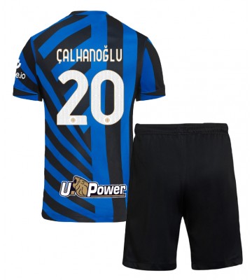 Inter Milan Hakan Calhanoglu #20 Primera Equipación Niños 2024-25 Manga Corta (+ Pantalones cortos)